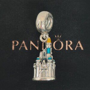 Pandora 925 Silver Disney Princess Castle Dangle Charm Disneyland Charm